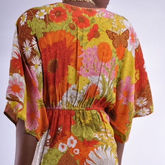 Blank dress BL^nk Floral Faux Wrap Areena Midi NWT Size Small NEW - Picture 2 of 8